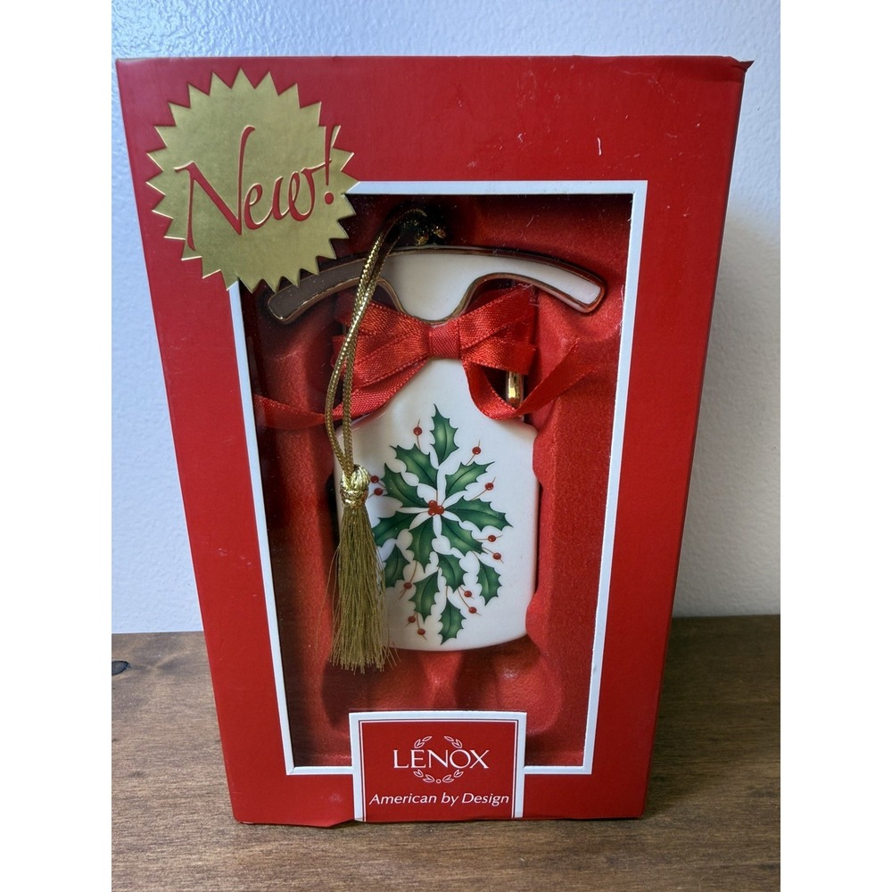Lenox Holiday Sleigh Christmas Ornament Porcelain New in Box Holly Berry